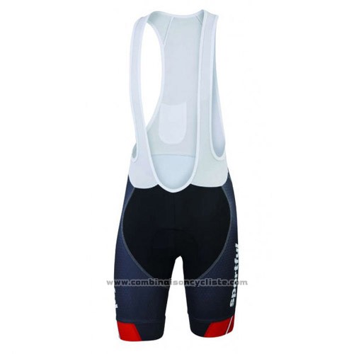 2016 Maillot Cyclisme Sportful Noir et Bleu Manches Courtes et Cuissard