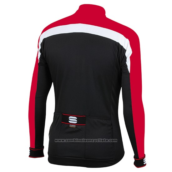 2016 Maillot Cyclisme Sportful Noir et Rouge Manches Longues et Cuissard