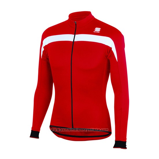 2016 Maillot Cyclisme Sportful Rouge et Blanc Manches Longues et Cuissard