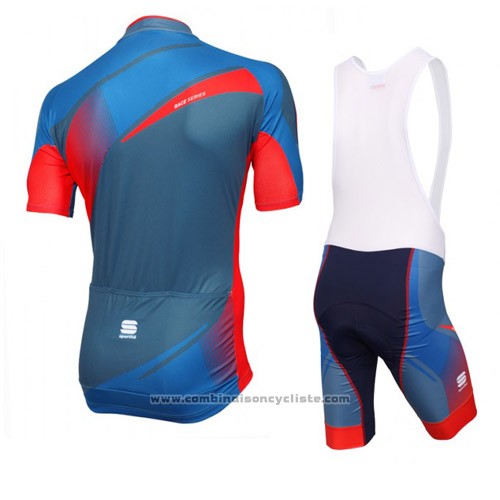 2016 Maillot Cyclisme Sportful Rouge et Bleu Manches Courtes et Cuissard