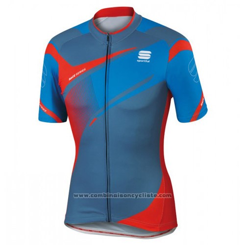 2016 Maillot Cyclisme Sportful Rouge et Bleu Manches Courtes et Cuissard