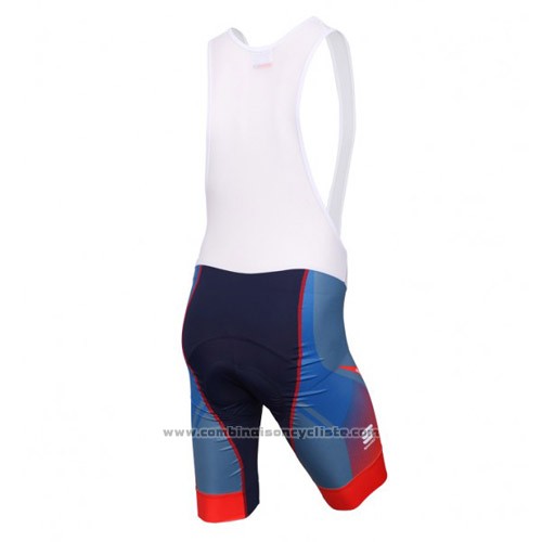 2016 Maillot Cyclisme Sportful Rouge et Bleu Manches Courtes et Cuissard