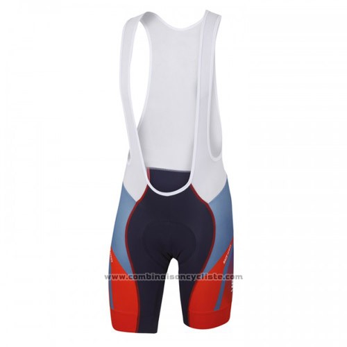 2016 Maillot Cyclisme Sportful Rouge et Bleu Manches Courtes et Cuissard