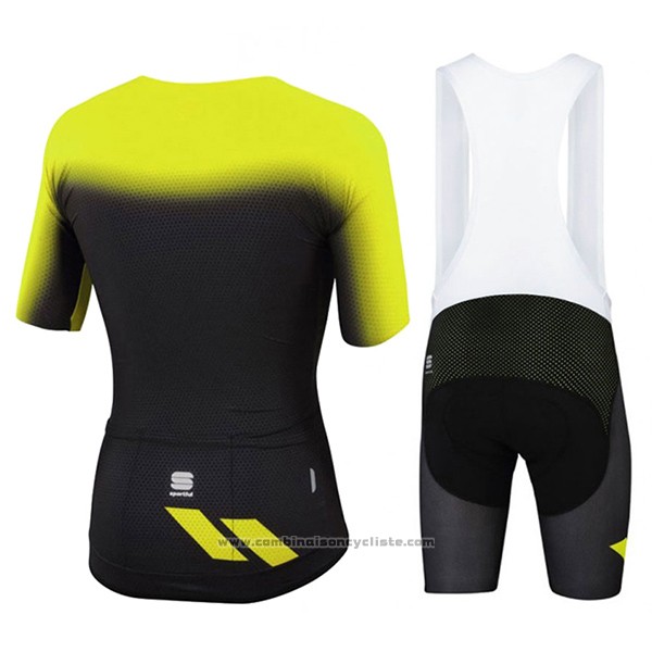 2017 Maillot Cyclisme Sportful Jaune et Noir Manches Courtes et Cuissard