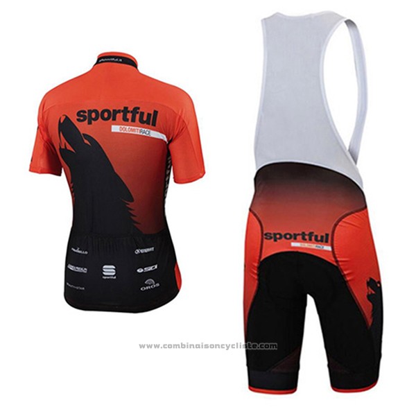 2017 Maillot Cyclisme Sportful Orange Manches Courtes et Cuissard