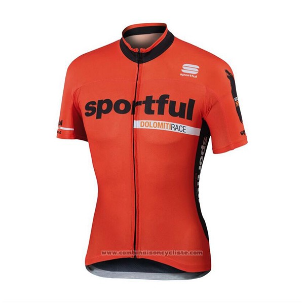 2017 Maillot Cyclisme Sportful Orange Manches Courtes et Cuissard