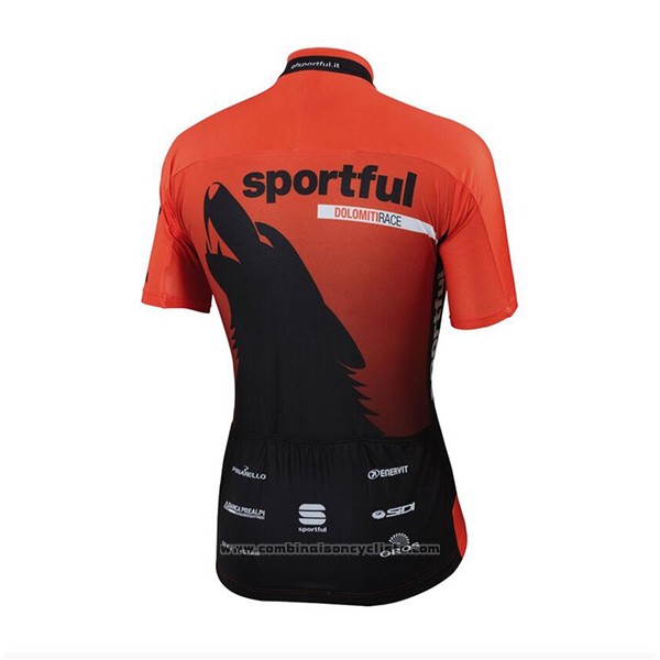 2017 Maillot Cyclisme Sportful Orange Manches Courtes et Cuissard