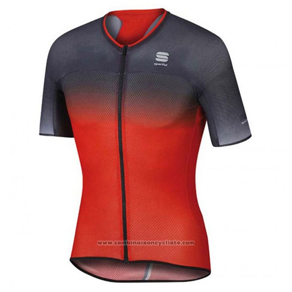 2017 Maillot Cyclisme Sportful R&d Ultraskin Rouge et Gris Manches Courtes et Cuissard