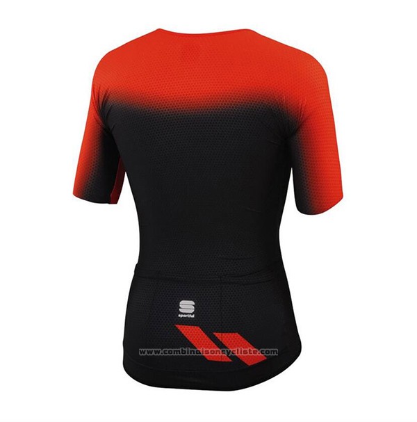2017 Maillot Cyclisme Sportful Rouge et Noir Manches Courtes et Cuissard