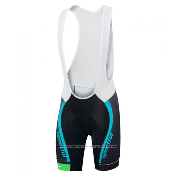 2017 Maillot Cyclisme Sportful Sc Bleu Clair et Noir Manches Courtes et Cuissard