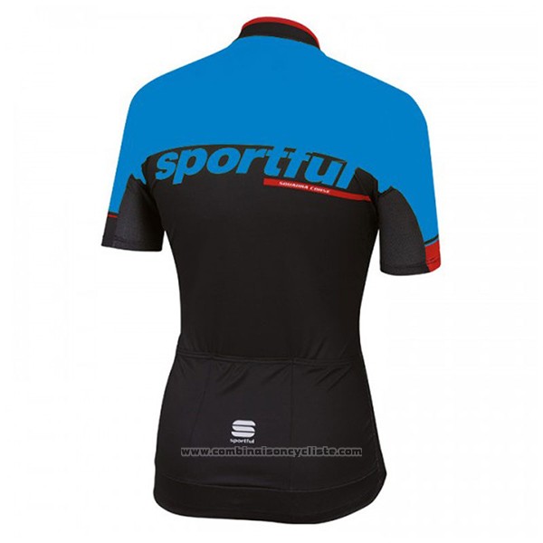 2017 Maillot Cyclisme Sportful Sc Bleu et Noir Manches Courtes et Cuissard