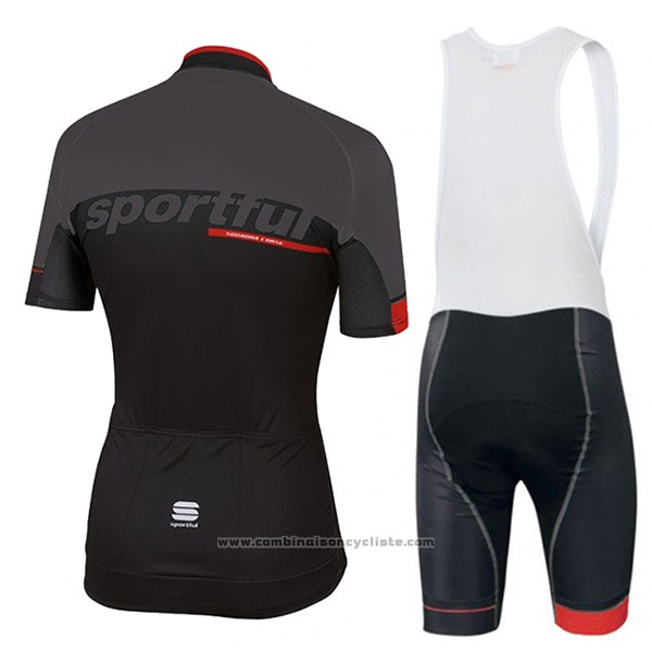 2017 Maillot Cyclisme Sportful Sc Noir Manches Courtes et Cuissard