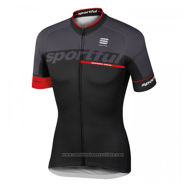 2017 Maillot Cyclisme Sportful Sc Noir Manches Courtes et Cuissard