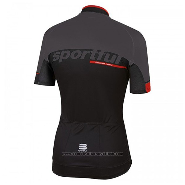 2017 Maillot Cyclisme Sportful Sc Noir Manches Courtes et Cuissard