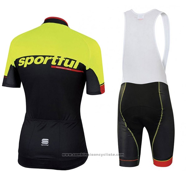 2017 Maillot Cyclisme Sportful Sc Noir et Vert Manches Courtes et Cuissard