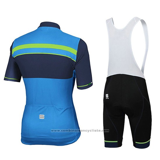 2018 Maillot Cyclisme Sportful Bleu Manches Courtes et Cuissard