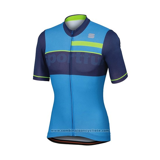 2018 Maillot Cyclisme Sportful Bleu Manches Courtes et Cuissard
