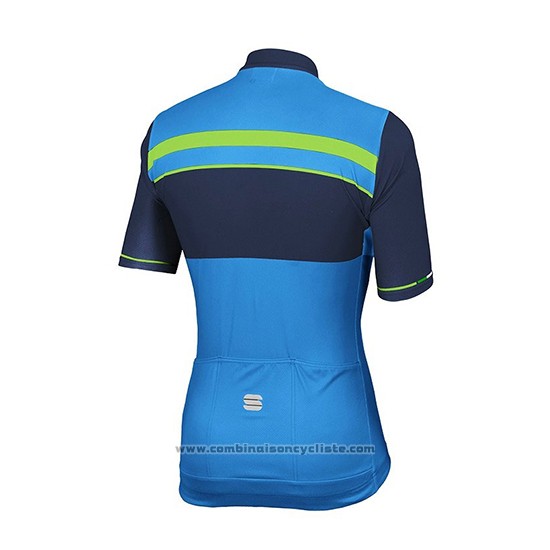 2018 Maillot Cyclisme Sportful Bleu Manches Courtes et Cuissard