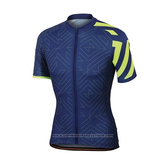 2018 Maillot Cyclisme Sportful Prism Fonce Bleu Manches Courtes et Cuissard