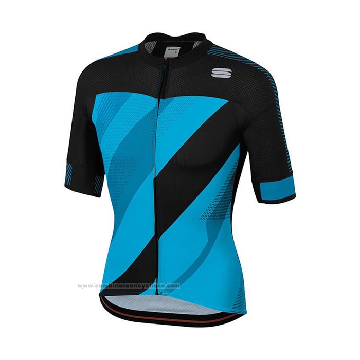 2021 Maillot Cyclisme Sportful Bleu Noir Manches Courtes et Cuissard