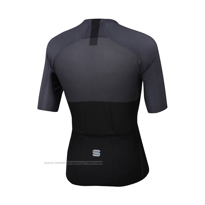 2021 Maillot Cyclisme Sportful Noir Gris Manches Courtes et Cuissard