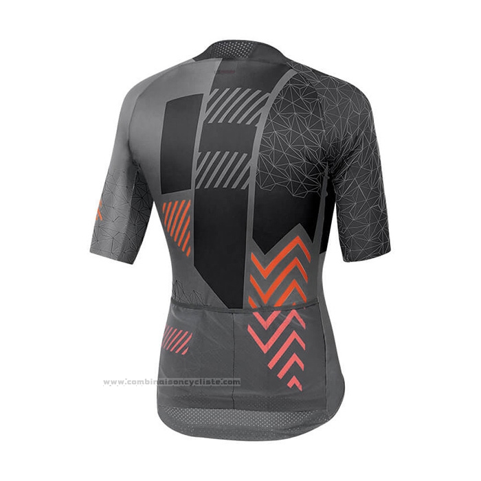 2021 Maillot Cyclisme Sportful Noir Gris Orange Manches Courtes et Cuissard
