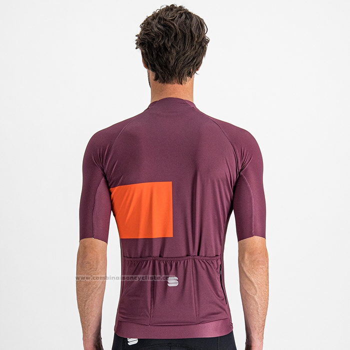 2023 Maillot Cyclisme Sportful Orange Violet Manches Courtes et Cuissard