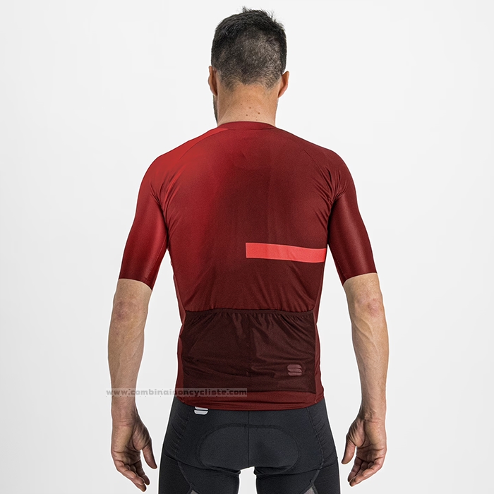 2023 Maillot Cyclisme Sportful Rouge Manches Courtes et Cuissard