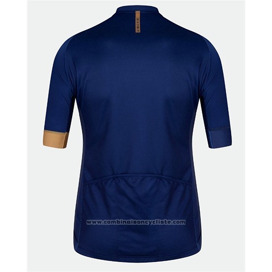 2018 Maillot Cyclisme Velo Bleu Orange Manches Courtes et Cuissard