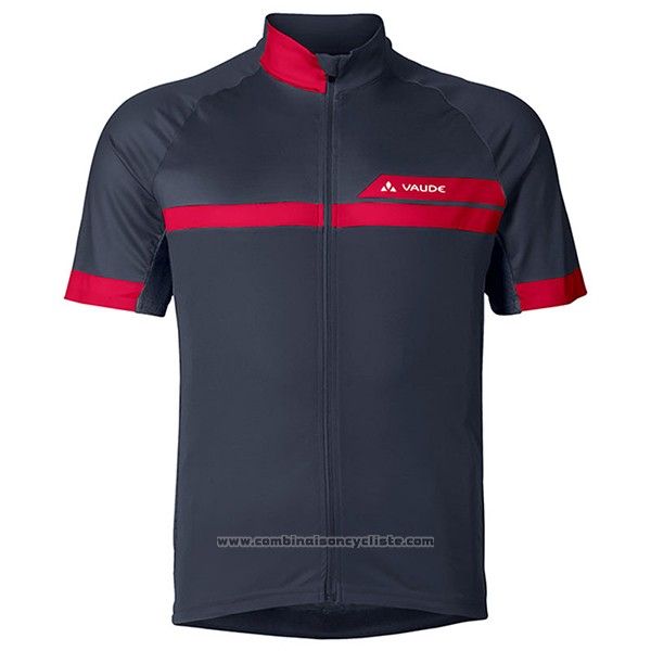 2017 Maillot Cyclisme Vaude Rouge et Noir Manches Courtes et Cuissard