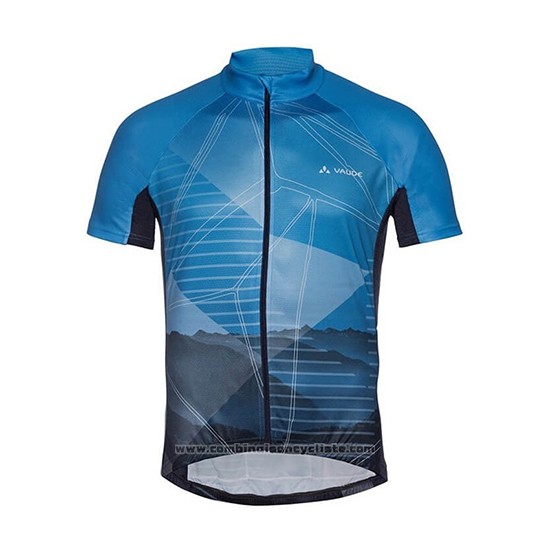 2018 Maillot Cyclisme Vaude Majura Bleu Manches Courtes et Cuissard