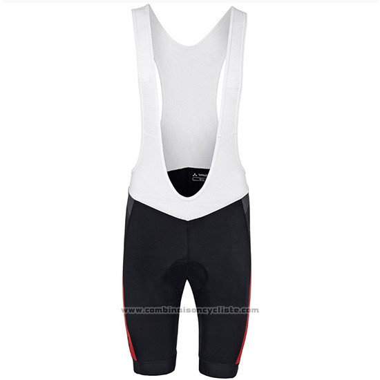 2018 Maillot Cyclisme Vaude Blanc Rouge Manches Courtes et Cuissard