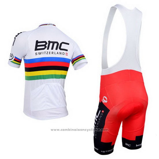 2013 Maillot Cyclisme UCI Monde Champion BMC Manches Courtes et Cuissard