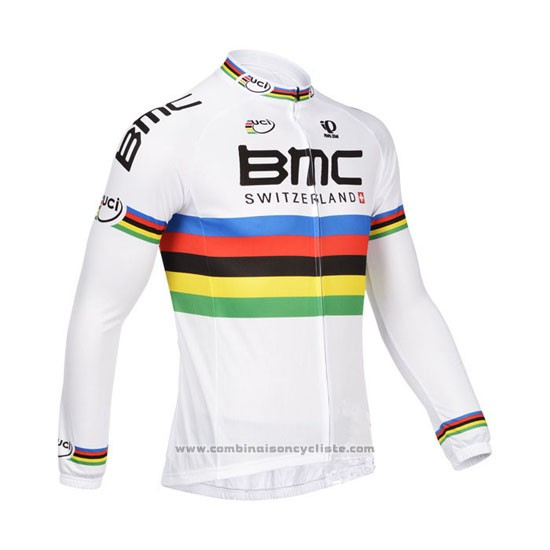 2013 Maillot Cyclisme UCI Monde Champion BMC Manches Longues et Cuissard