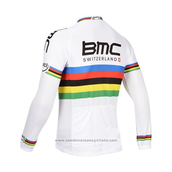 2013 Maillot Cyclisme UCI Monde Champion BMC Manches Longues et Cuissard
