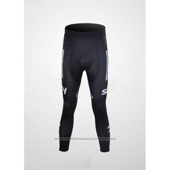 2012 Maillot Cyclisme Sky UCI Monde Champion Noir et Blanc Manches Longues et Cuissard