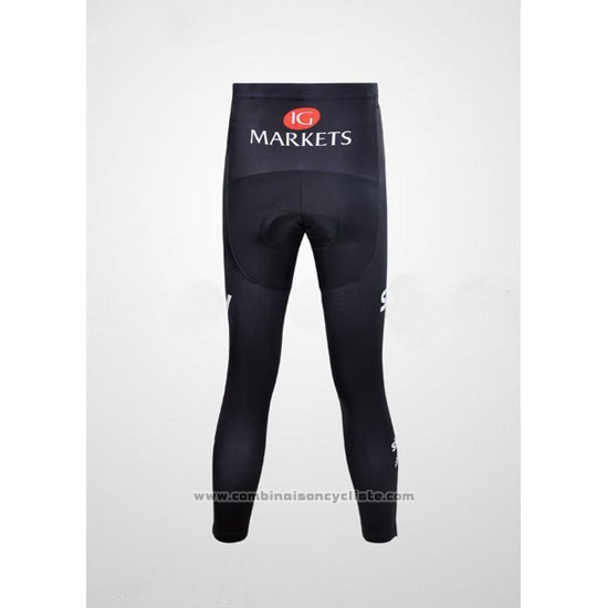 2012 Maillot Cyclisme Sky UCI Monde Champion Noir et Blanc Manches Longues et Cuissard