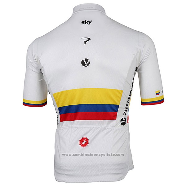 2017 Maillot Cyclisme Sky UCI Monde Champion Manches Courtes et Cuissard