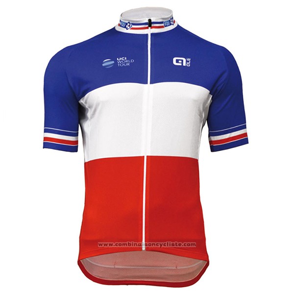 2017 Maillot Cyclisme UCI ALE Blanc et Rouge Manches Courtes et Cuissard